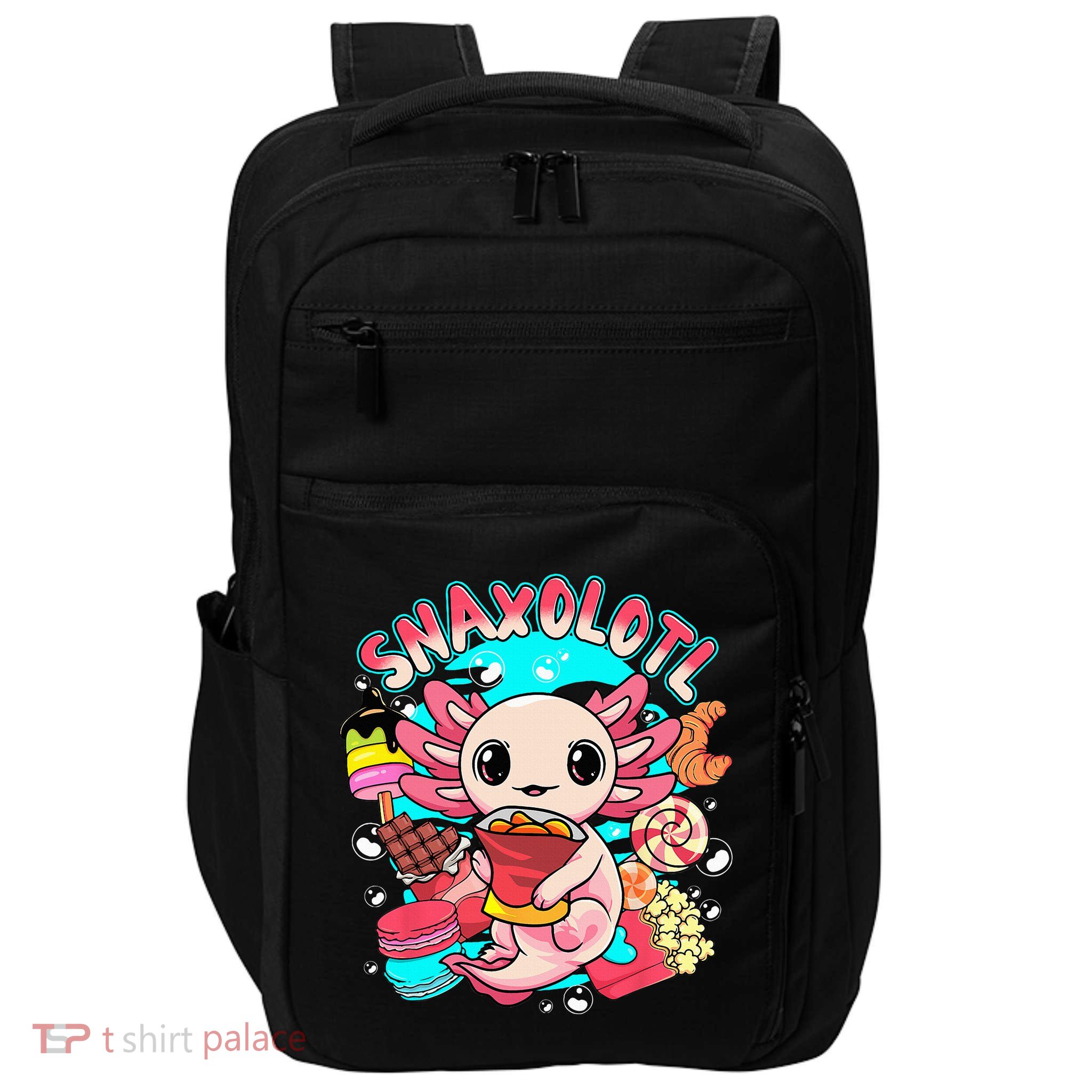 Cute Axolotl Lover Snaxolotl Food Sweets Impact Tech Backpack