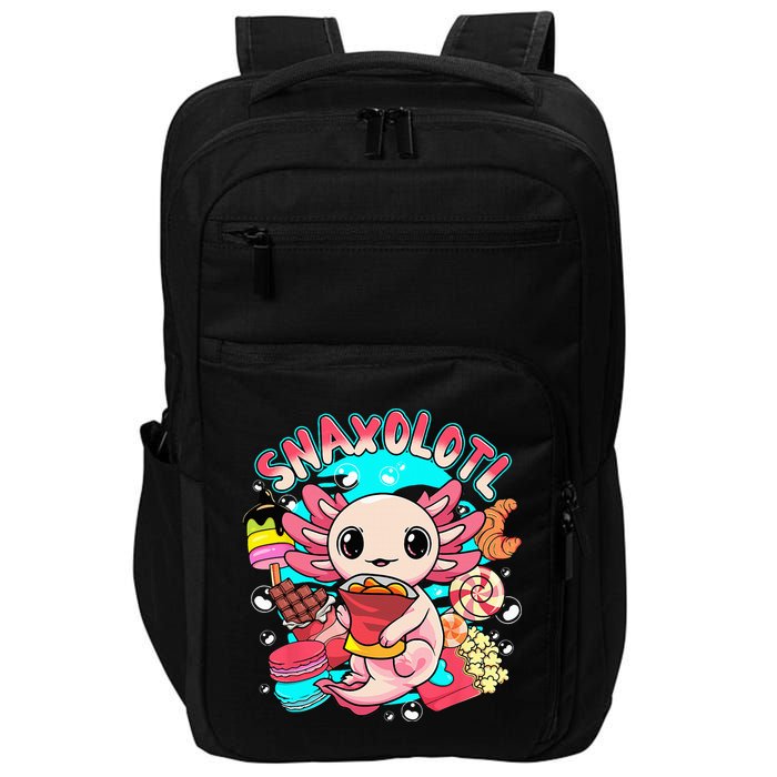 Cute Axolotl Lover Snaxolotl Food Sweets Impact Tech Backpack