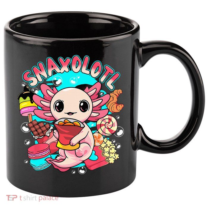 Cute Axolotl Lover Snaxolotl Food Sweets 11oz C Handle Ceramic Mug