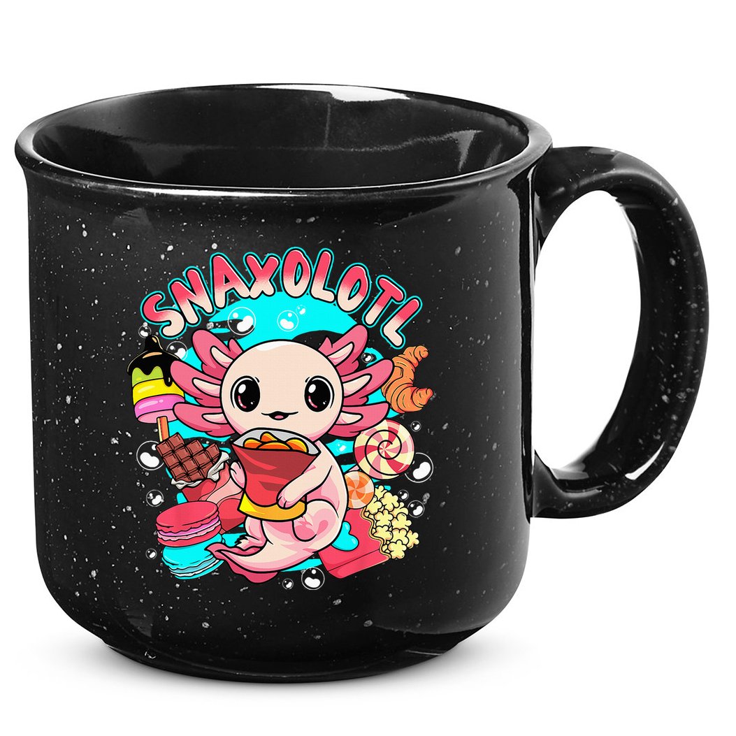 Cute Axolotl Lover Snaxolotl Food Sweets 15oz Campfire Ceramic Mug