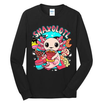 Cute Axolotl Lover Snaxolotl Food Sweets Tall Long Sleeve T-Shirt
