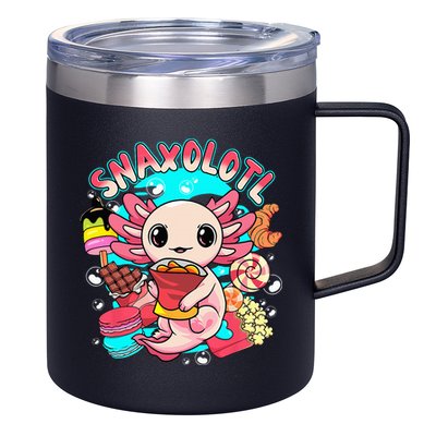 Cute Axolotl Lover Snaxolotl Food Sweets 12oz Stainless Steel Coffee Mug