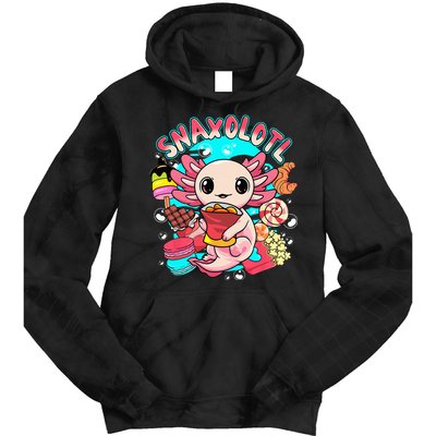 Cute Axolotl Lover Snaxolotl Food Sweets Tie Dye Hoodie