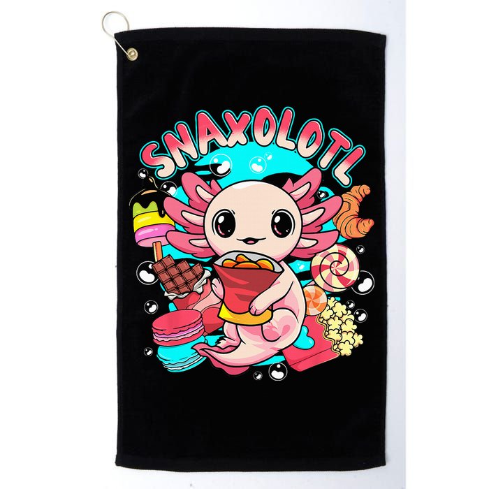 Cute Axolotl Lover Snaxolotl Food Sweets Golf Towel