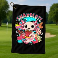 Cute Axolotl Lover Snaxolotl Food Sweets Golf Towel