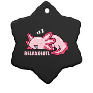 Cute Axolotl Lover Mexican Salamander Relaxolotl Gift Ceramic Star Ornament