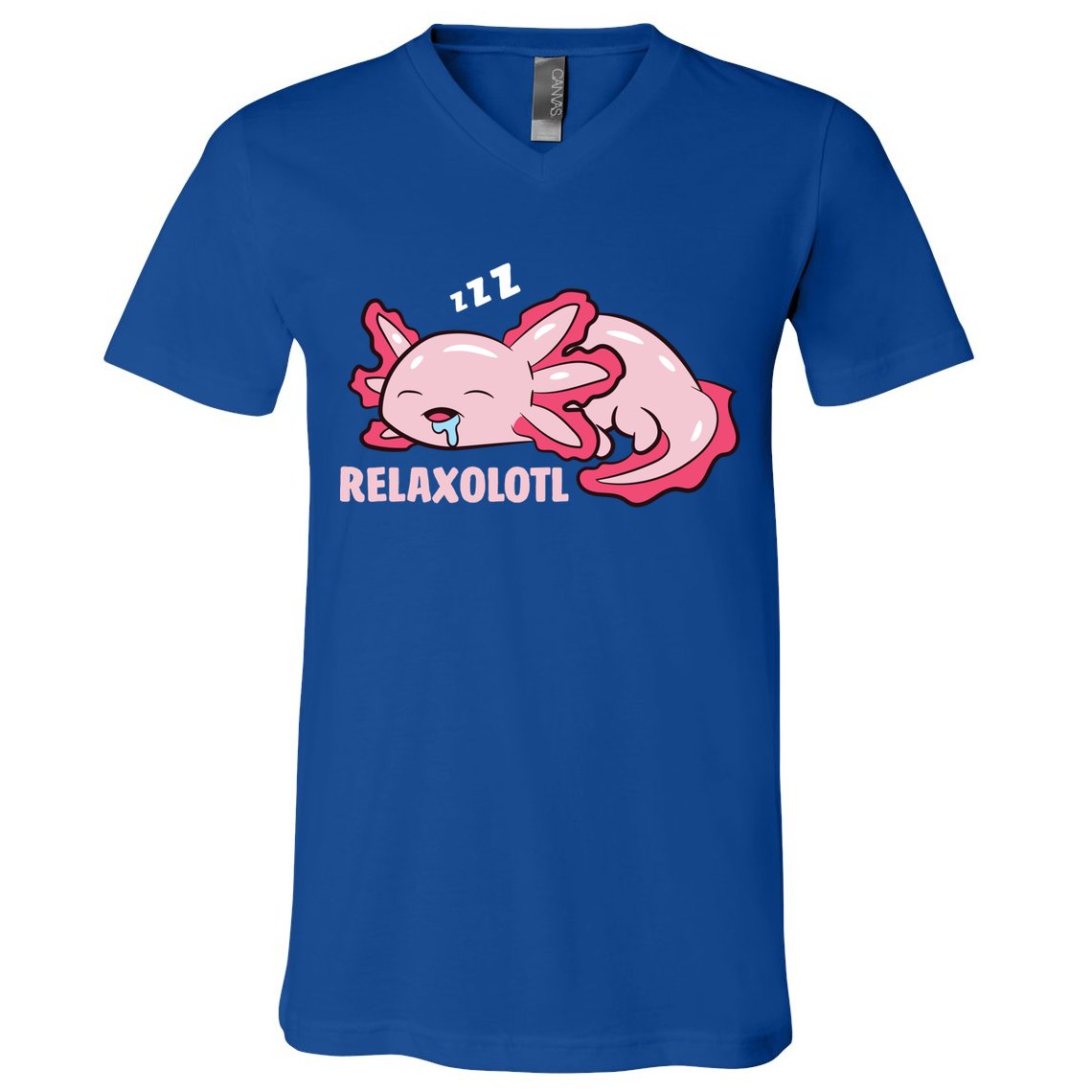 Cute Axolotl Lover Mexican Salamander Relaxolotl Gift V-Neck T-Shirt