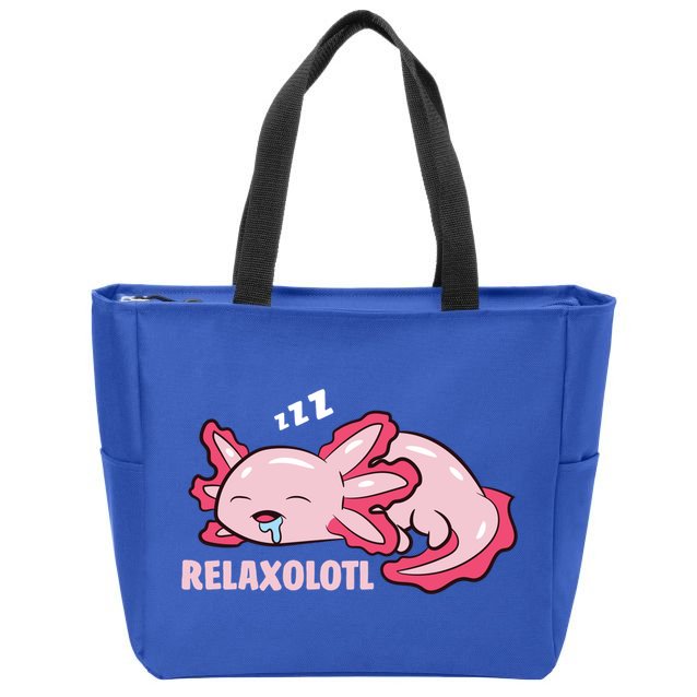 Cute Axolotl Lover Mexican Salamander Relaxolotl Gift Zip Tote Bag