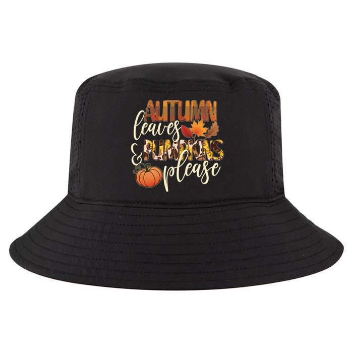 Cute Autumn Leaves And Pumpkins Please Cool Comfort Performance Bucket Hat
