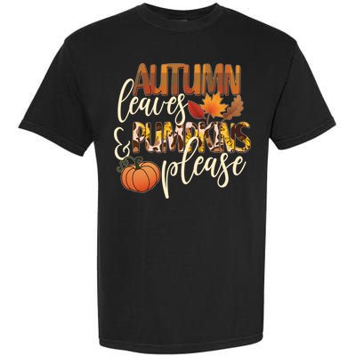 Cute Autumn Leaves And Pumpkins Please Garment-Dyed Heavyweight T-Shirt