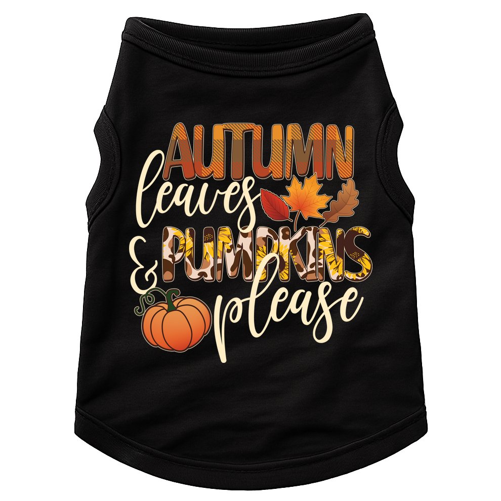 Cute Autumn Leaves And Pumpkins Please Doggie Tank