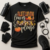 Cute Autumn Leaves And Pumpkins Please Cooling Performance Crew T-Shirt