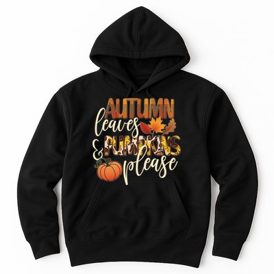 Cute Autumn Leaves And Pumpkins Please Hoodie