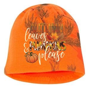 Cute Autumn Leaves And Pumpkins Please Kati - Camo Knit Beanie