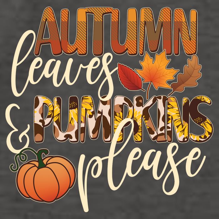 Cute Autumn Leaves And Pumpkins Please Vector Backpack