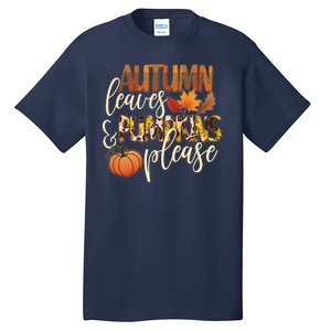 Cute Autumn Leaves And Pumpkins Please Tall T-Shirt