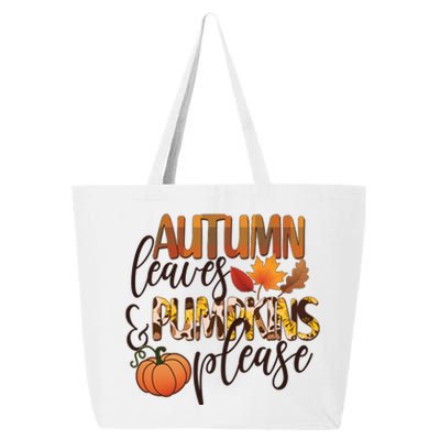 Cute Autumn Leaves And Pumpkins Please 25L Jumbo Tote