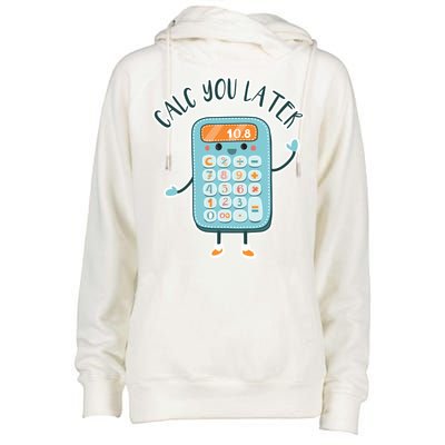 Calc You Later Womens Funnel Neck Pullover Hood