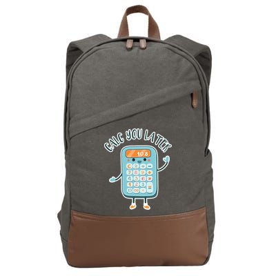 Calc You Later Cotton Canvas Backpack