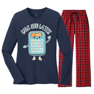 Calc You Later Women's Long Sleeve Flannel Pajama Set 