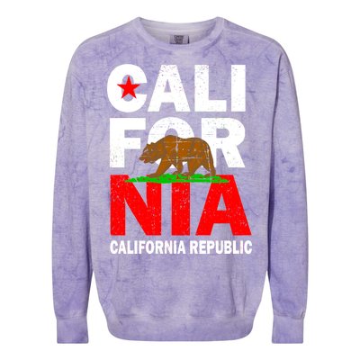 Cali California Republic Logo Colorblast Crewneck Sweatshirt