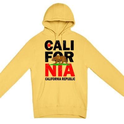 Cali California Republic Logo Premium Pullover Hoodie