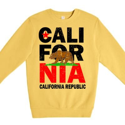 Cali California Republic Logo Premium Crewneck Sweatshirt