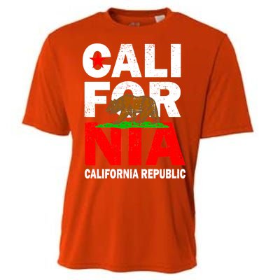 Cali California Republic Logo Cooling Performance Crew T-Shirt