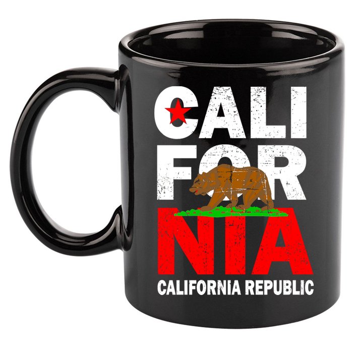 Cali California Republic Logo 11oz C Handle Ceramic Mug