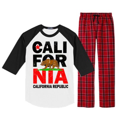 Cali California Republic Logo Raglan Sleeve Pajama Set