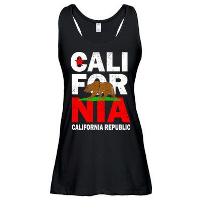 Cali California Republic Logo Ladies Essential Flowy Tank