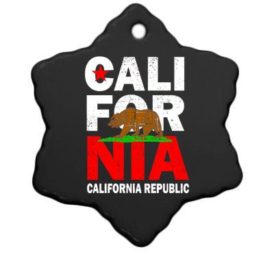 Cali California Republic Logo Ceramic Star Ornament