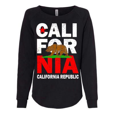 Cali California Republic Logo Womens California Wash Sweatshirt