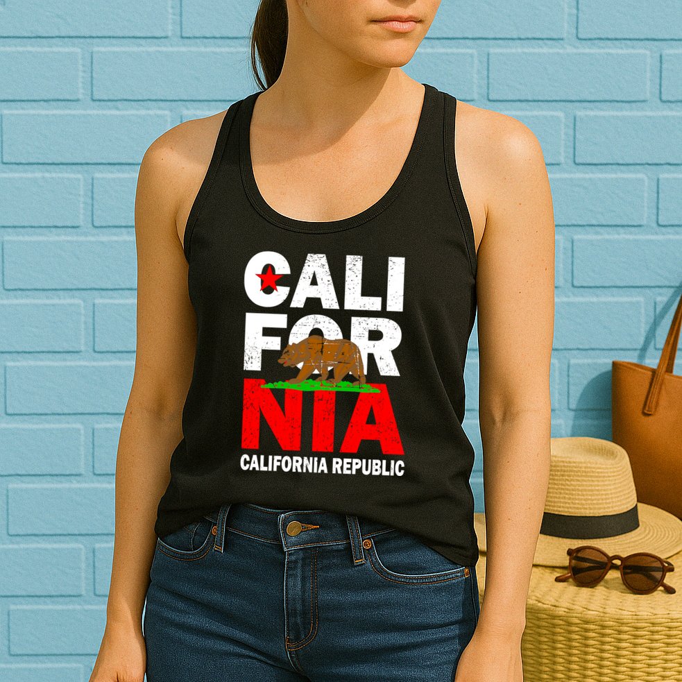 Cali California Republic Logo Womens Tank Top