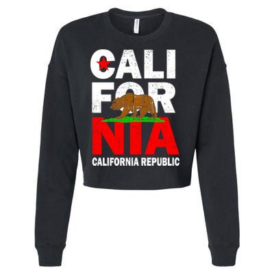 Cali California Republic Logo Cropped Pullover Crew