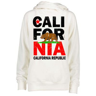 Cali California Republic Logo Womens Funnel Neck Pullover Hood