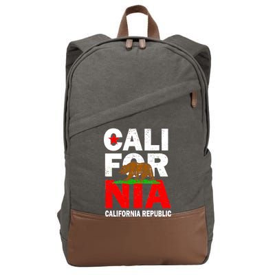 Cali California Republic Logo Cotton Canvas Backpack