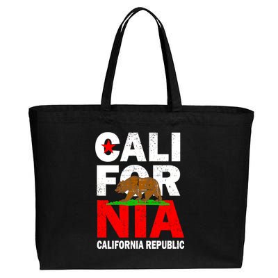 Cali California Republic Logo Cotton Canvas Jumbo Tote