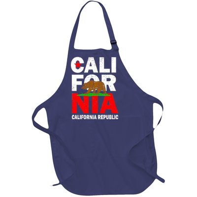 Cali California Republic Logo Full-Length Apron With Pockets