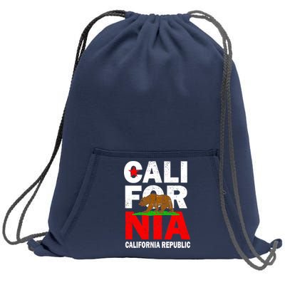 Cali California Republic Logo Sweatshirt Cinch Pack Bag