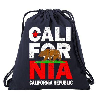 Cali California Republic Logo Drawstring Bag