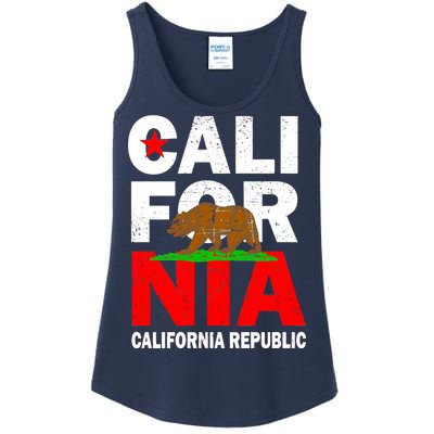 Cali California Republic Logo Ladies Essential Tank