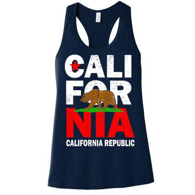 Cali California Republic Logo Women's Racerback Tank