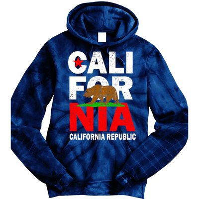 Cali California Republic Logo Tie Dye Hoodie