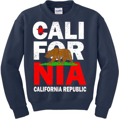 Cali California Republic Logo Kids Sweatshirt