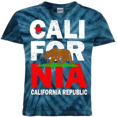 Cali California Republic Logo Kids Tie-Dye T-Shirt