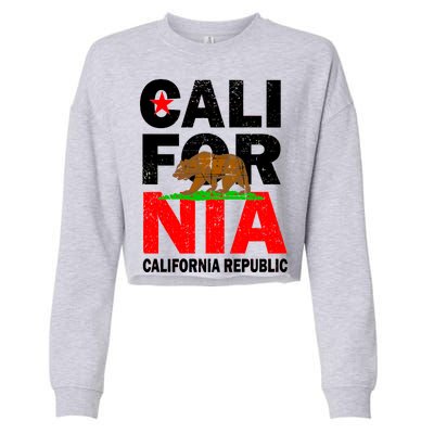 Cali California Republic Logo Cropped Pullover Crew