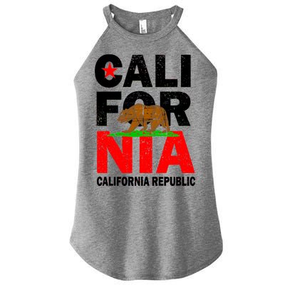 Cali California Republic Logo Women's Perfect Tri Rocker Tank