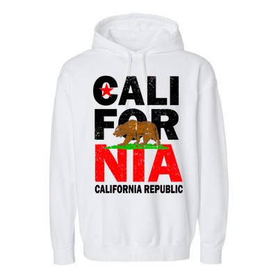 Cali California Republic Logo Garment-Dyed Fleece Hoodie