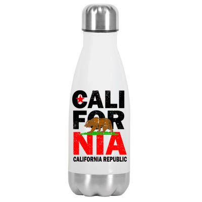 Cali California Republic Logo Stainless Steel Insulated Water Bottle